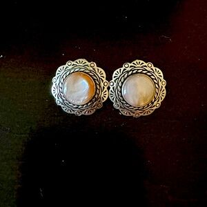 Silver (925) and pink clip earrings.